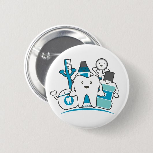 きれいな歯の集団 缶バッジ (正面&裏面)