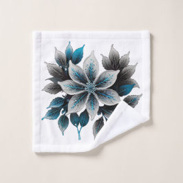 きれいな氷の花や葉 ウォッシュタオル