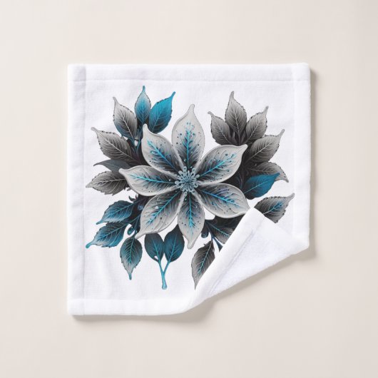 きれいな氷の花や葉 ウォッシュタオル (ウォッシュタオル)