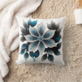 きれいな氷の花や葉 クッション (ブランケット)