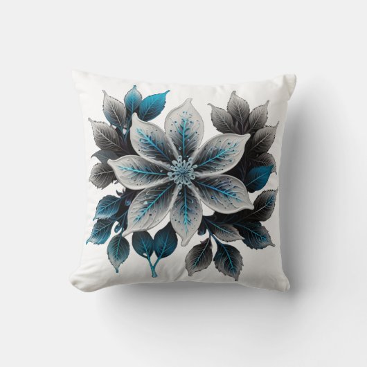 きれいな氷の花や葉 クッション (正面)