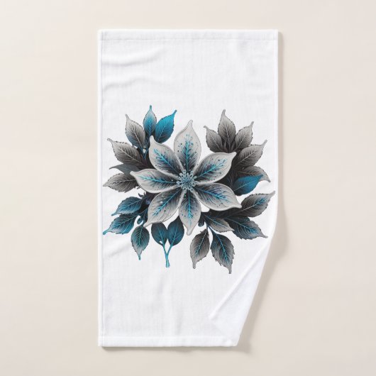 きれいな氷の花や葉 ハンドタオル (ハンドタオル)