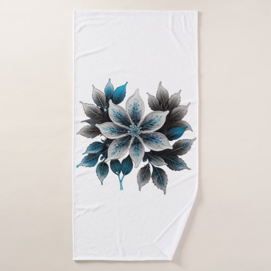 きれいな氷の花や葉 バスタオル (バスタオル)