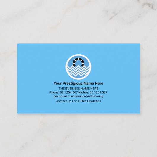 きれいな流れる水スイミングプールクリーニング 名刺 (裏面)