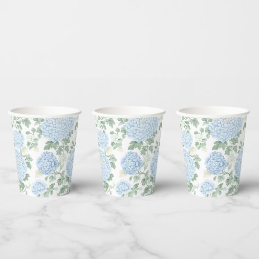 きれいな淡い青の花のウェディング 紙コップ (複数)