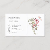 きれいな白い女性の水色ワイルドフラワーメドウ 名刺 (裏面)