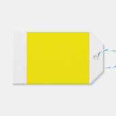 きれいな白い背景を中心とした黄色い四角 ギフトタグ (正面(横))