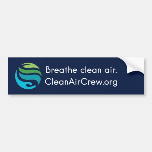 きれいな空気を吸おう。CleanAirCrew.org バンパーステッカー (正面)