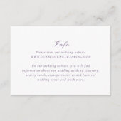 きれいな紫のエレガントな結婚式 エンクロージャーカード (正面)