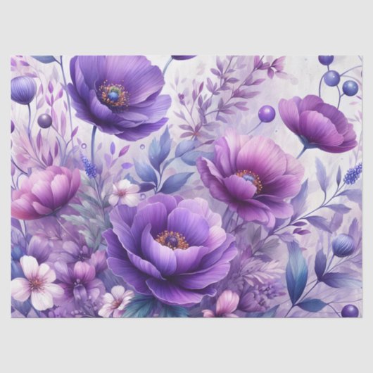 きれいな紫の花 薄葉紙 (正面)