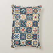 きれいな継ぎ目のない白いカラフルモロッコ。 アクセントクッション (裏面(縦))