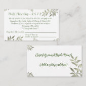 きれいな緑のリターンカード ノートカード (正面/裏面)