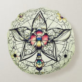 きれいな線で子どもの刺青アート ラウンドクッション (裏面)