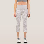 きれいな花柄ナチュラルホワイトフラワーエレガント カプリレギンス (正面)