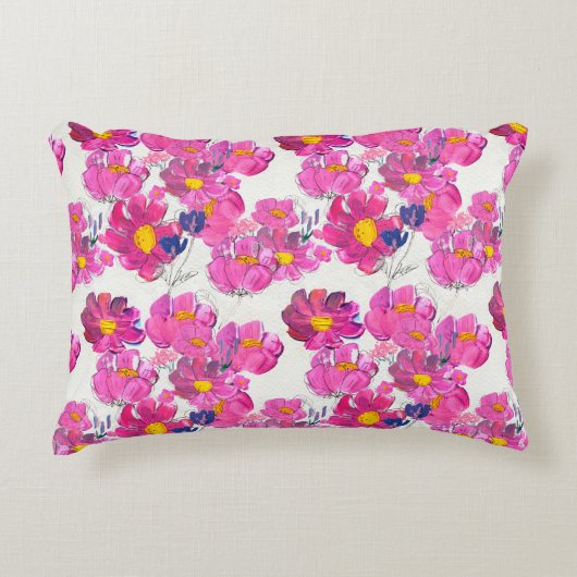 きれいな花模様。ウォーターコロ アクセントクッション (正面)