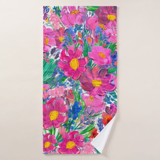 きれいな花模様。ウォーターコロ バスタオル (バスタオル)