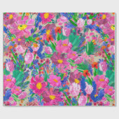 きれいな花模様。ウォーターコロ ラッピングペーパー (フラット)