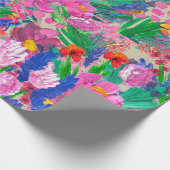 きれいな花模様。ウォーターコロ ラッピングペーパー (角)