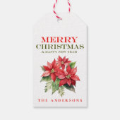 きれいな赤いポインセチアの花の名前 メリークリスマス ギフトタグ (裏面)