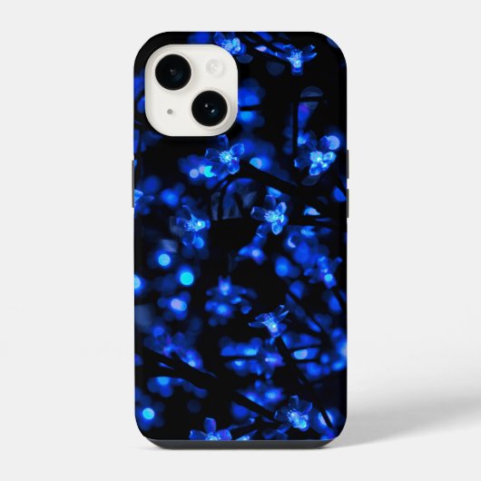 きれいな青い花のライト iPhoneケース (裏面)