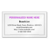 きれいな、控えめに述べられた美容師の名刺 マグネット名刺 (正面)