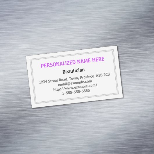 きれいな、控えめに述べられた美容師の名刺 マグネット名刺 (インサイチュ)
