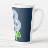 きれいに仕上げた青い花ラテマグカップ カフェラテマグ (右)