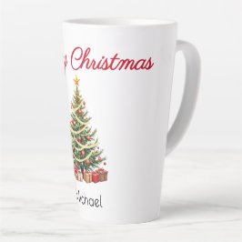 きれいに飾られたツリー メリークリスマス カフェラテマグ