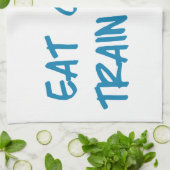 きれいの列車の汚れたやる気を起こさせるなトレーニングの体育館食べて下さい キッチンタオル (折り畳み)