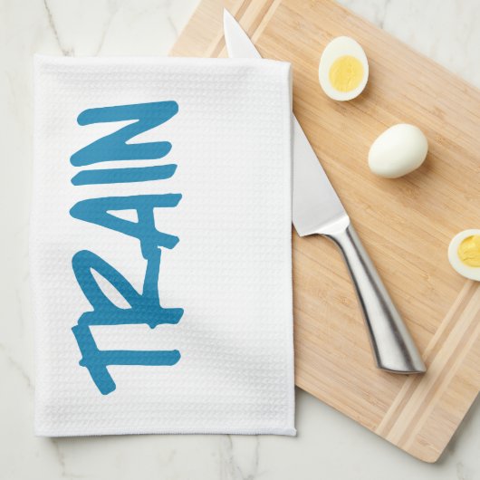 きれいの列車の汚れたやる気を起こさせるなトレーニングの体育館食べて下さい キッチンタオル (四つ折り)