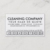 きれい。 ロイヤリティのパンチカード ロイヤリティカード (裏面)