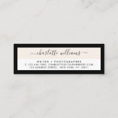 きれモダンいなりの洒落た書道アポイントメント スキニー名刺 (裏面)