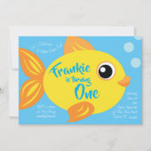 きんぎょ水槽1歳誕生日かわいい招待状 招待状 (正面)