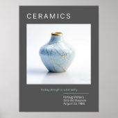 きんつぎ焼きのポスターシリーズ |グレー ポスター (正面)