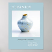 きんつぎ焼きのポスターシリーズ |青淡い色の色 ポスター (正面)