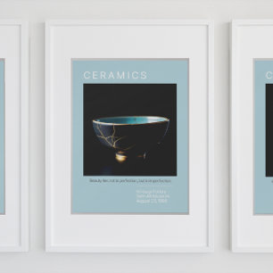 きんつぎ焼きのポスターシリーズ 青淡い色の色 ポスター