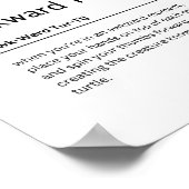 ぎこちないカメ辞書の定義おもしろい引用文A ポスター (角)