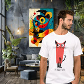 ぎこちないポーズ猫 | ミニマおもしろいリスト漫画 Tシャツ