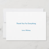 ぎこちないモーメントカード、遅れてありがとう サンキューカード (裏面)