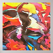 ぎこちない牛の抽象芸術ブラック輪郭アート