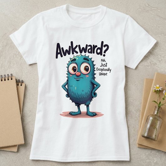ぎこちない?いや、ただのユニークなかわいいキャラクター Tシャツ