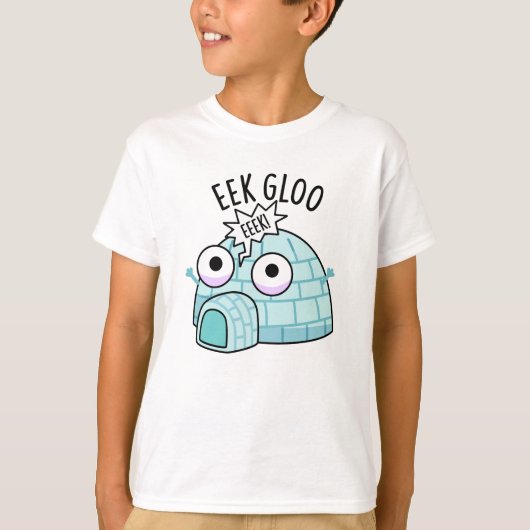 ぎょろっとした氷の家のおもしろいしゃれ Tシャツ (正面)