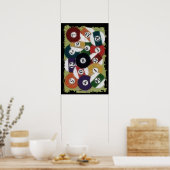 ぎらぎらしたビリヤードの玉 ポスター (キッチン)