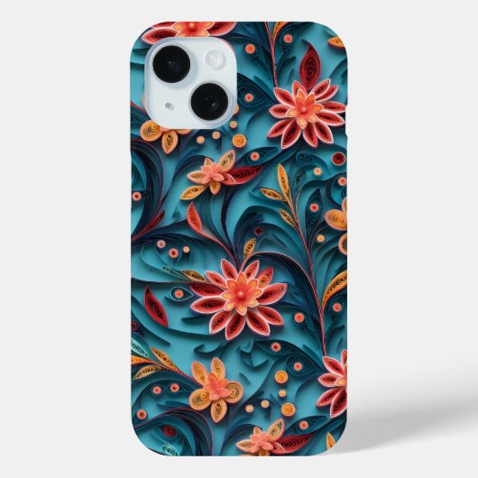 ぎりぎりのシームレスなフローラ紙パターン Case-Mate iPhoneケース (裏面)