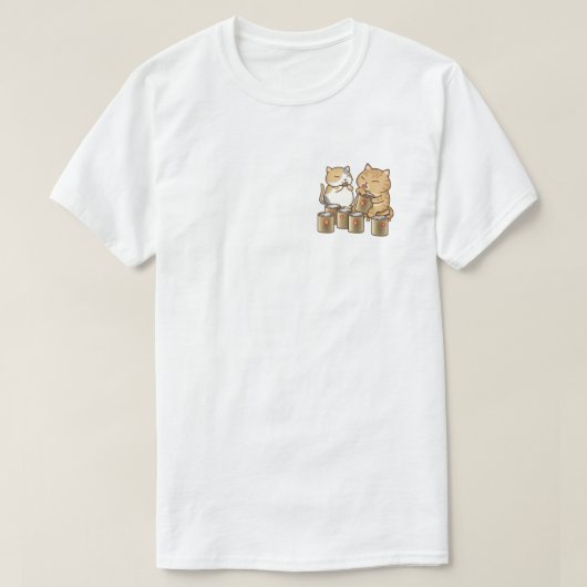 くい中国のカピットを作る新年伝統的猫 Tシャツ (デザイン正面)