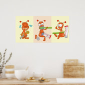 くき枝と歯磨き ポスター (キッチン)