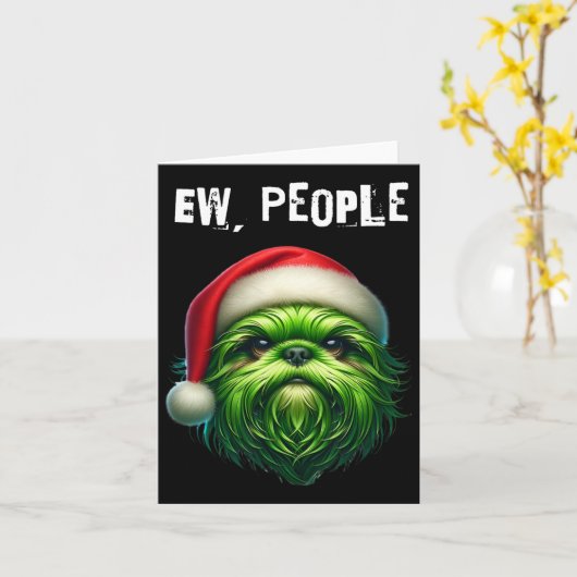 くさい人々のシーズー犬 カード (黄色い花)