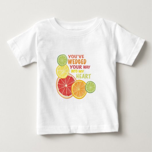 くさびで留められるフルーツ ベビーTシャツ (正面)
