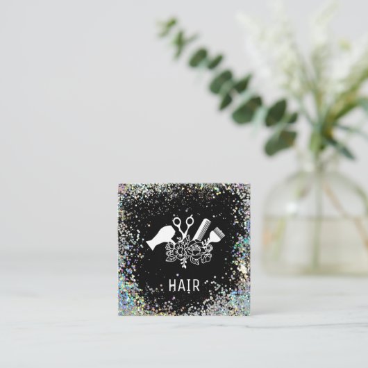 *~*くしはさみブラシグリッターAP6 スクエア名刺 (スタンド正面)