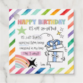 くしゃくしゃになったギフトおもしろい誕生日ラベル フェイバータグ (正面)